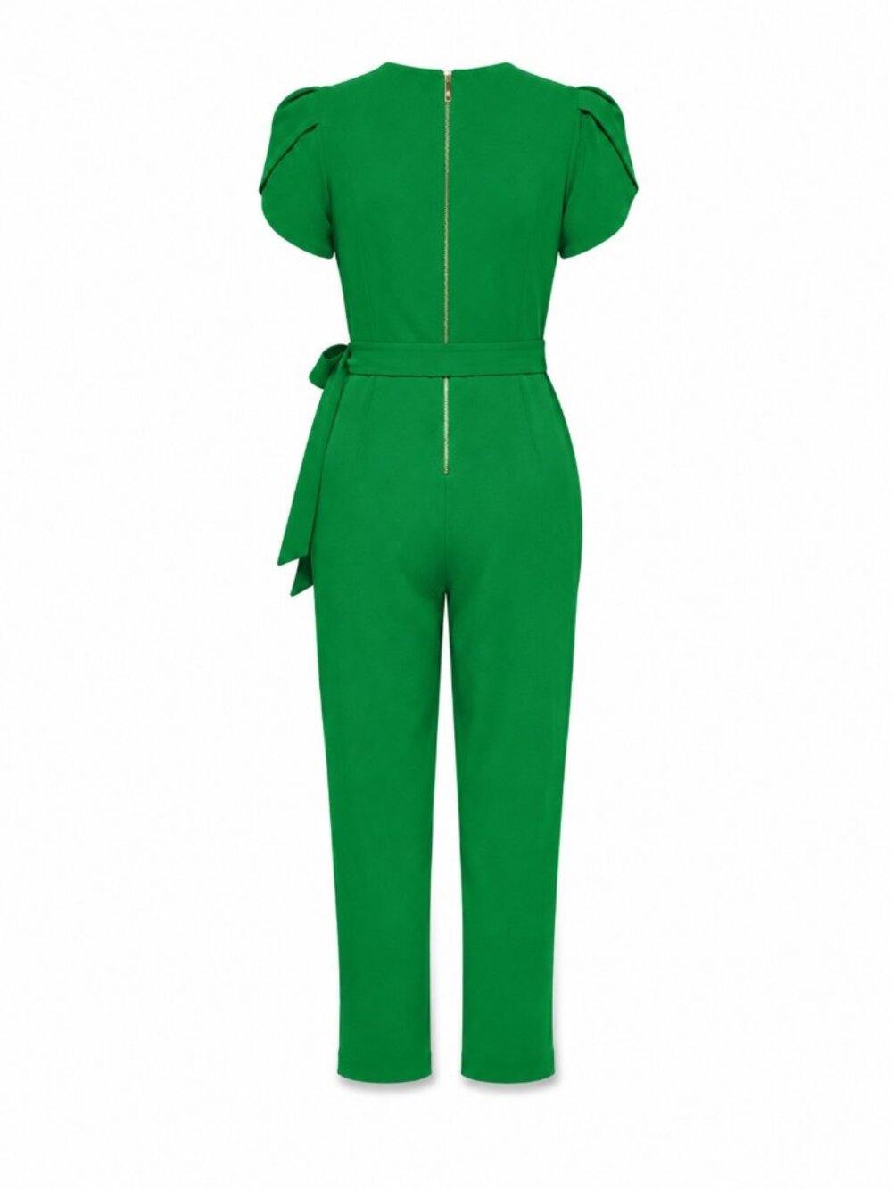 Calvin Klein Emerald Green Short Sleeve Belted Jumpsuit - Picture 6 of 6